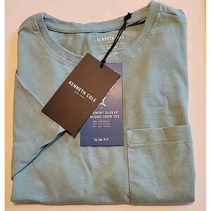 NEW Kenneth Cole Active‎ Mens Heather Green Tech Pocket Tee  T-shirt Sz Medium